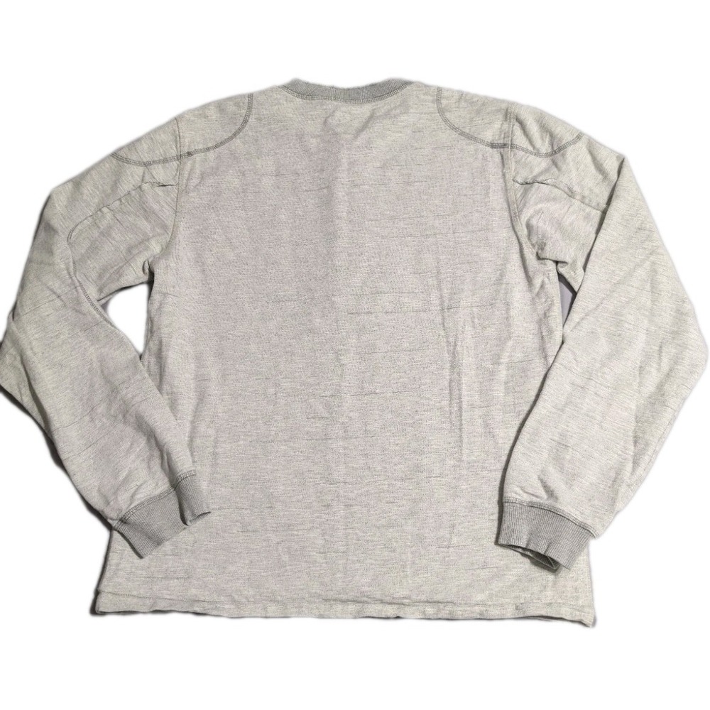 Carbon2Cobalt Thermal Henley Shirt Mens Medium Gray Long Sleeve Elbow Patch - Picture 5 of 8